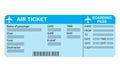 Airline boarding pass ticket isolated on white background. Detailed blank of airplane ticket. Vector illustration. Royalty Free Stock Photo